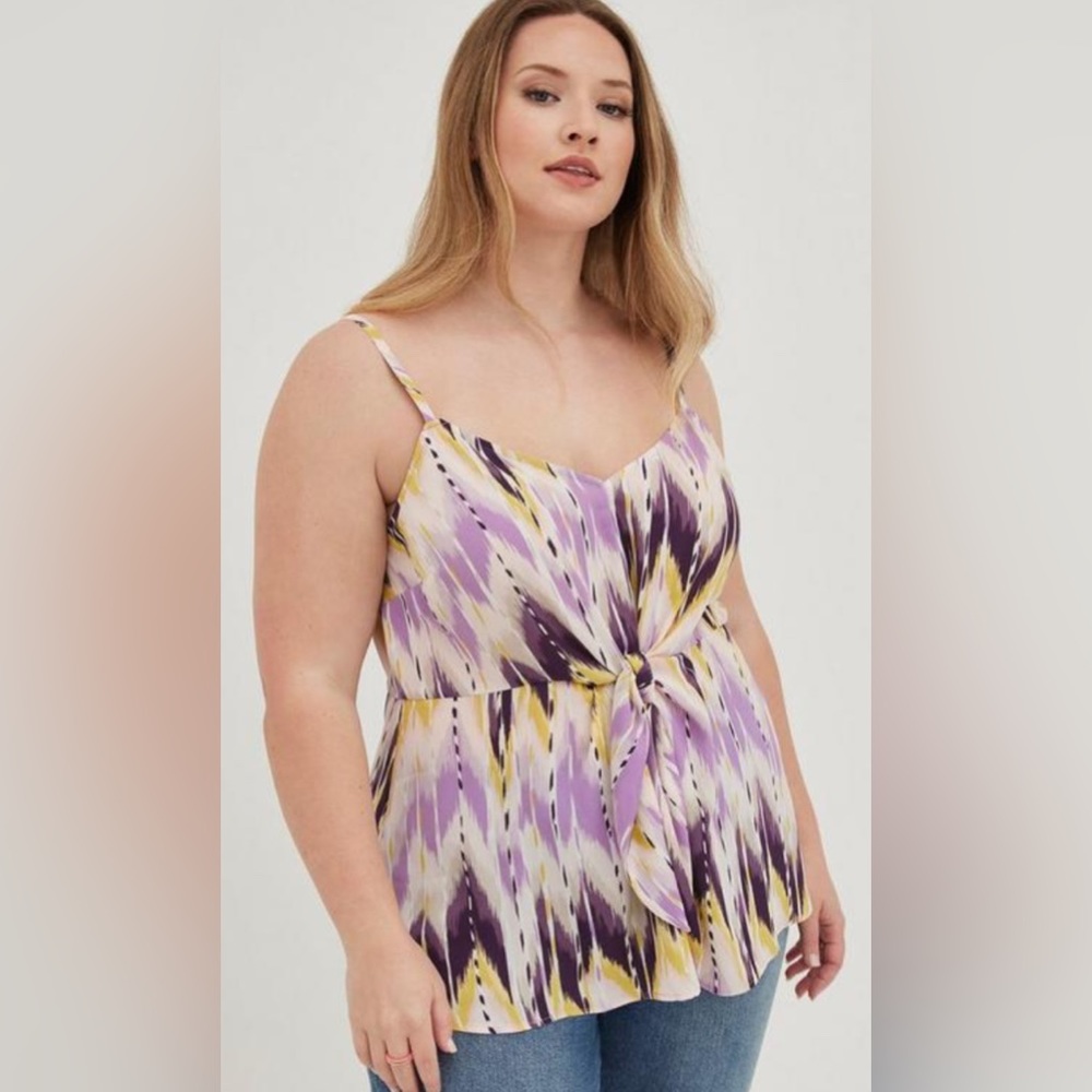 Torrid Peplum Georgette Tie-Front Cami